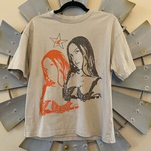 American Eagle Outfitters Tee boxy fit - Gray with Orange and Black Graphic